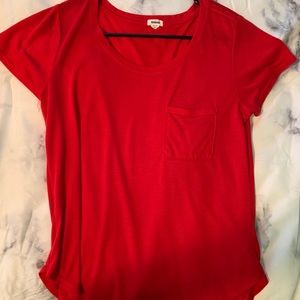 Plain red t shirt with pocket